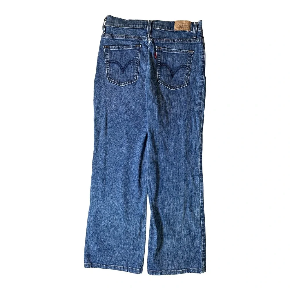 Levis Perfectly Slimming 512 Bootcut Jeans Womens 8 Short Medium Wash Blue Denim